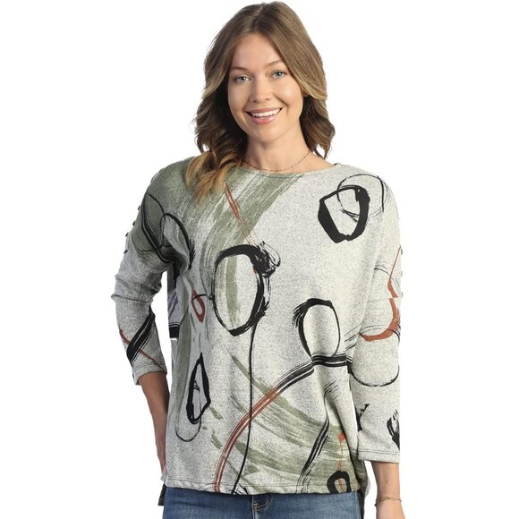 Jess & Jane 3/4 Sleeve French Brushed Knit Tunic - Pearls NWT - Picture 1 of 1